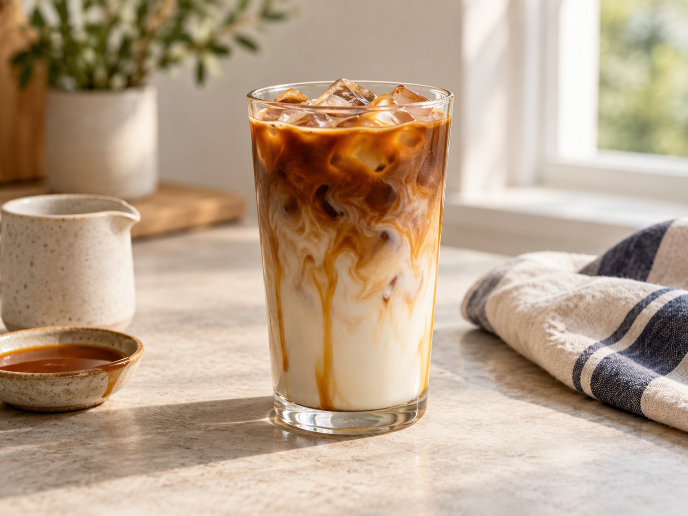 Macchiato frío de caramelo